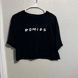 Black 'Homies' Crop Top